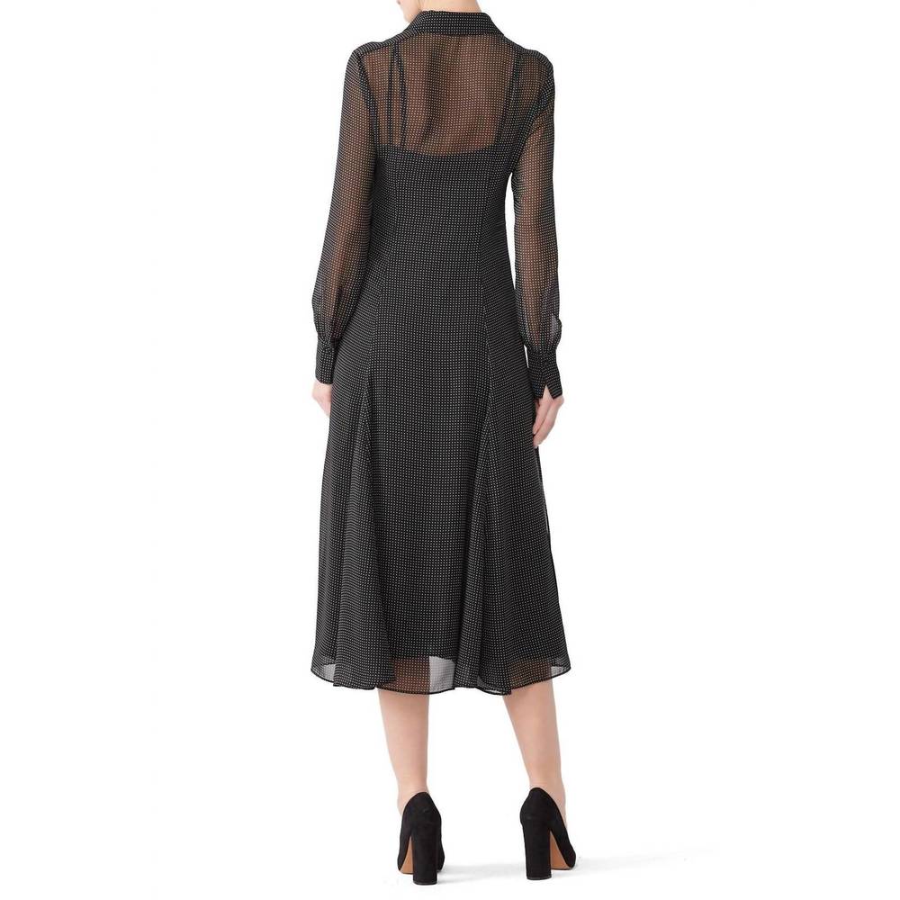 REBECCA MINKOFF micro dot kimberly dress in black - Picture 3 of 4